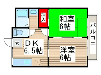 恩田コーポ(2DK/1階)の間取り写真