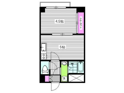 メゾンド中延(1DK/1階)の間取り写真
