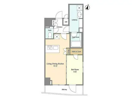 ディームス東新宿(1LDK/7階)の間取り写真