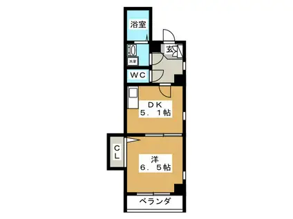 KLEIN BERG(1DK/7階)の間取り写真