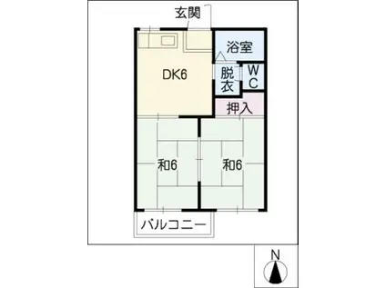 メゾンサンベント(2DK/1階)の間取り写真
