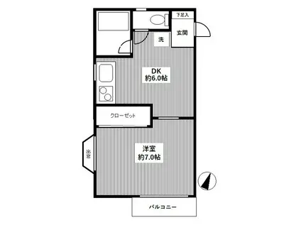 シエール荻窪(1DK/1階)の間取り写真