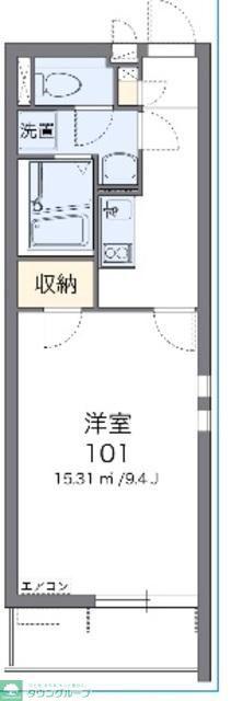 クレイノシャンティ浦和(1K/2階)の間取り写真