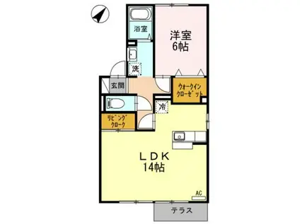 リバープレート A(1LDK/1階)の間取り写真