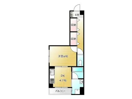 六甲グリーンハイツ(1DK/2階)の間取り写真