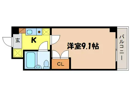 石山IVY HEIGHT(1K/3階)の間取り写真