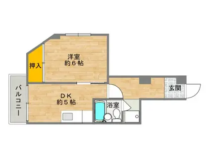 ストークマンション二宮(1DK/2階)の間取り写真