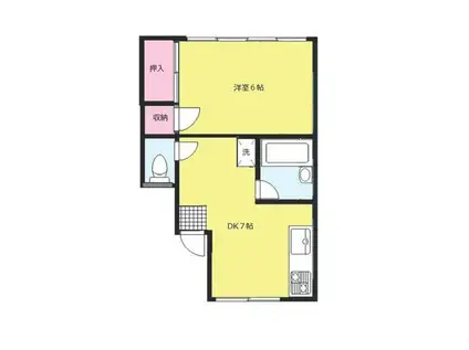 金生ハイツ(1DK/1階)の間取り写真