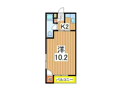 コーポラス旭(1K/4階)の間取り写真