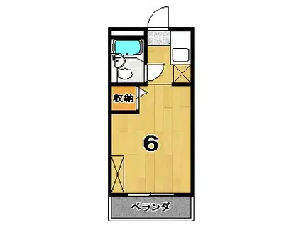 ベルメゾン丸松(1K/3階)の間取り写真