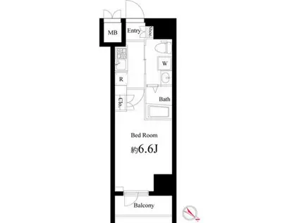 ハーモニーレジデンス横浜みなとみらい001(1K/8階)の間取り写真