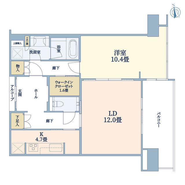 グラングリーン大阪 THE ノース RESIDENCE(1LDK/23階)の間取り写真