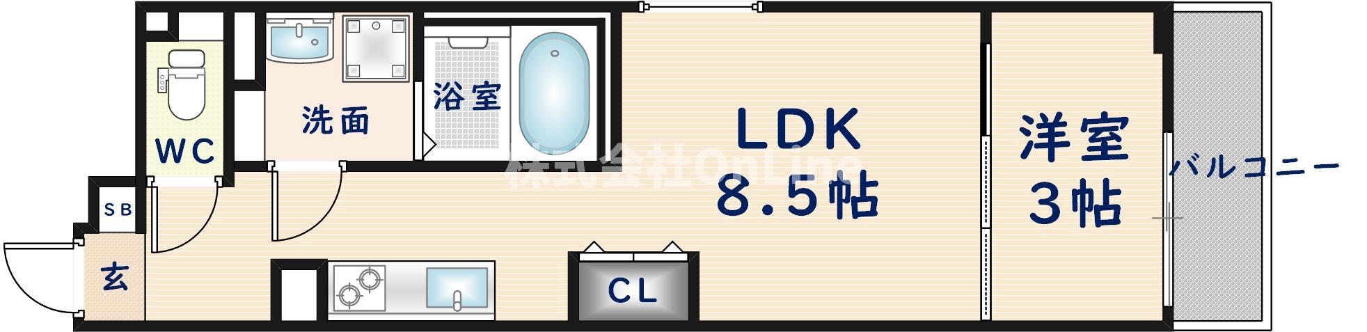 S-MOVE大阪鶴見(1LDK/4階)の間取り写真
