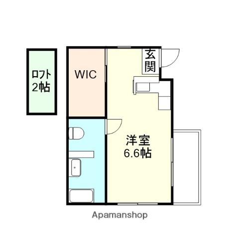 WACK古和田(ワンルーム/3階)の間取り写真
