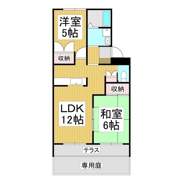 CLAIRE FLEVR(2LDK/1階)の間取り写真