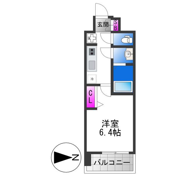 ブランシエスタ森ノ宮(1K/2階)の間取り写真
