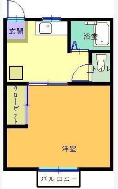 シフォン(1K/2階)の間取り写真