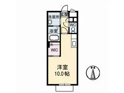 フレール山北(1K/1階)の間取り写真