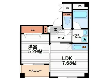 NS上町セブン(1LDK/5階)の間取り写真