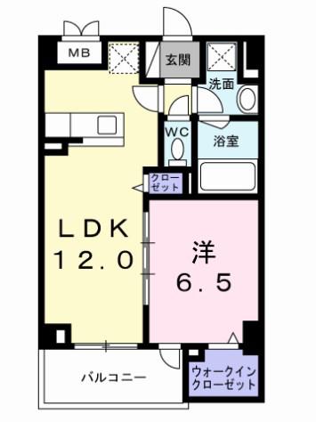 アクシス・エリタージュ(1LDK/2階)の間取り写真