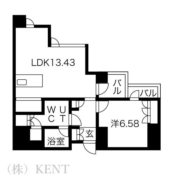 INFINITY22(1LDK/3階)の間取り写真