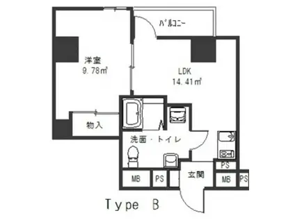 GRACE HILL AKEBONO(1LDK/8階)の間取り写真