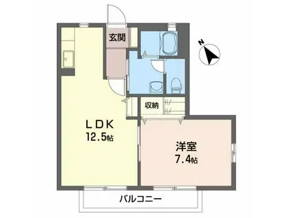 ラルジュ・ハーモニー(1LDK/1階)の間取り写真