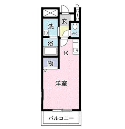 メーディオ・R(ワンルーム/1階)の間取り写真