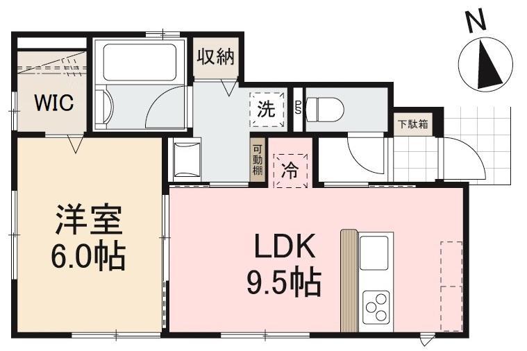 COMFORT STAGE(1LDK/1階)の間取り写真