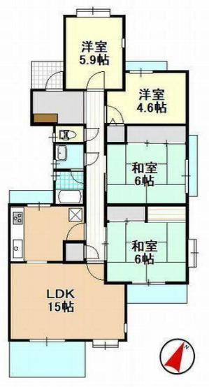 佐鳴湖パークタウン3号棟(4LDK/3階)の間取り写真