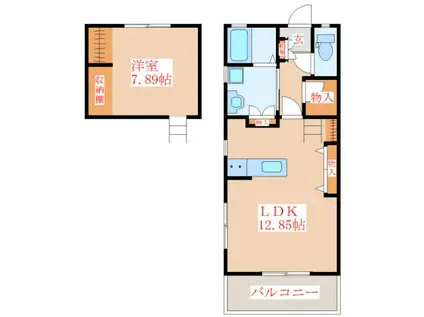 DEAR COURT M(ワンルーム/2階)の間取り写真