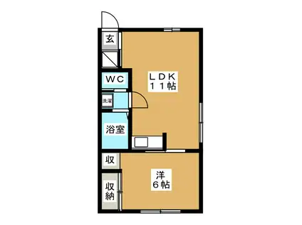 ドリームスカムトゥルー(1LDK/1階)の間取り写真