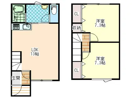メゾン010II(2LDK/1階)の間取り写真
