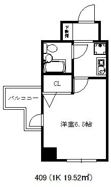 エスリード三宮第2(1K/8階)の間取り写真