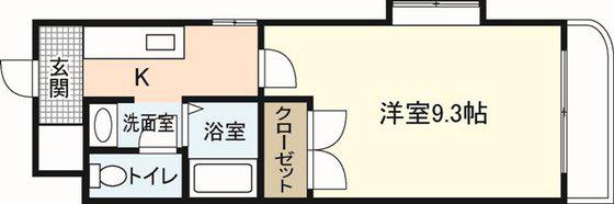 メゾン高取(1K/3階)の間取り写真