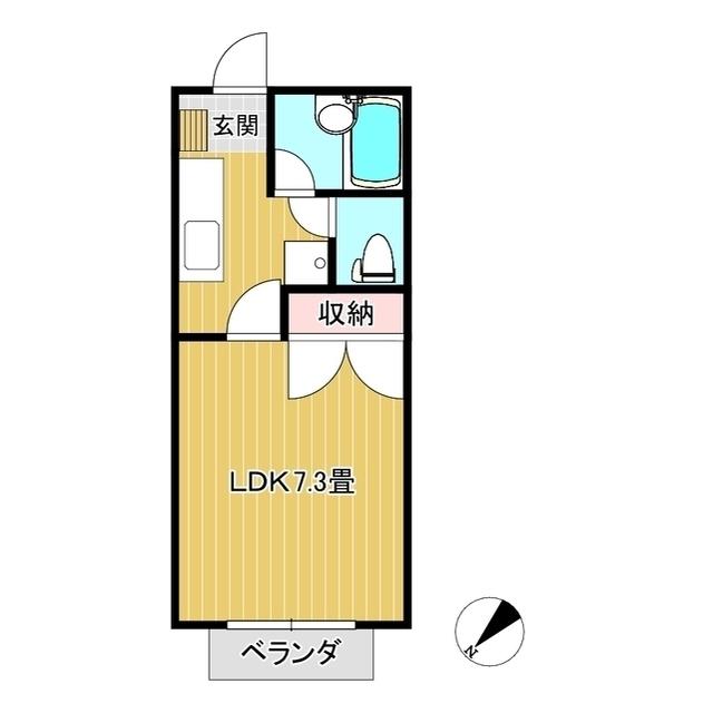 ルバンヴェール林田4(1K/1階)の間取り写真