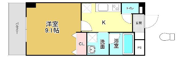 フロンティアイースト(1K/5階)の間取り写真