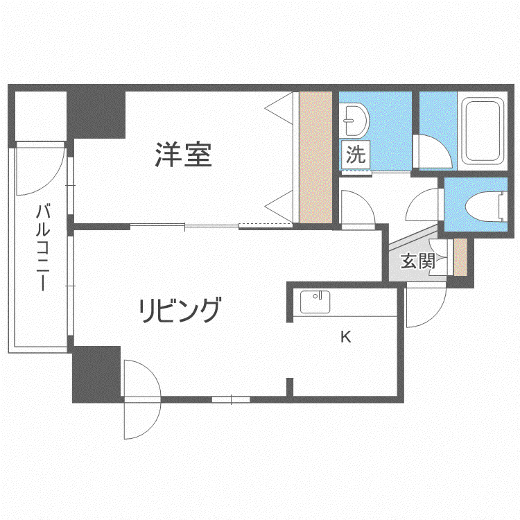サンコート平和通(1LDK/6階)の間取り写真