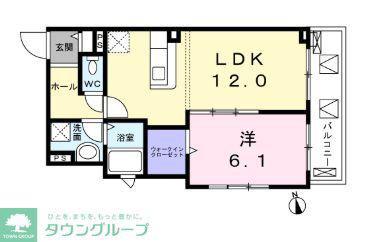 ドミールT馬込(1LDK/3階)の間取り写真