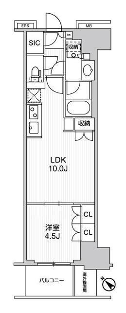 WORVE横浜伊勢佐木町(1LDK/3階)の間取り写真