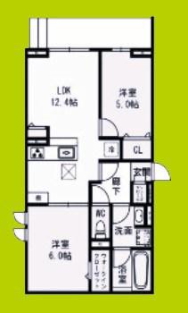 クラシスト深江北(2LDK/2階)の間取り写真