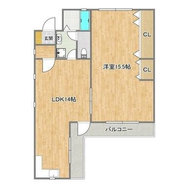 レミエル水前寺(1LDK/3階)の間取り写真