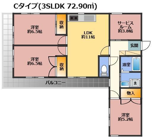 ステイタス キョウワ犬・猫と住めるウチ(3SLDK/3階)の間取り写真