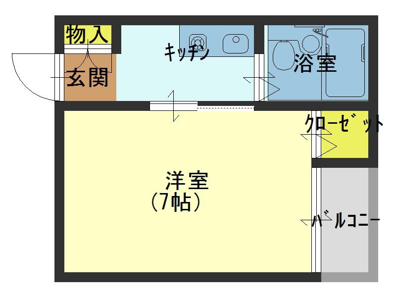 ドリーム錦(1K/3階)の間取り写真