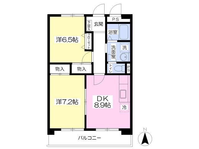 ライフステージ3652号館(2DK/2階)の間取り写真