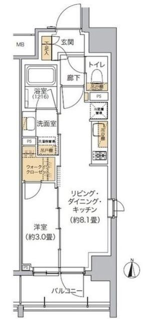 リビオメゾン東池袋(1LDK/4階)の間取り写真