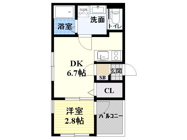 ルアーナ千林清水(1DK/3階)の間取り写真