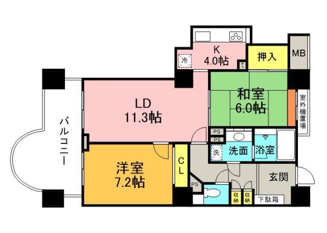 A.CITYタワーズウエスト(2LDK/8階)の間取り写真