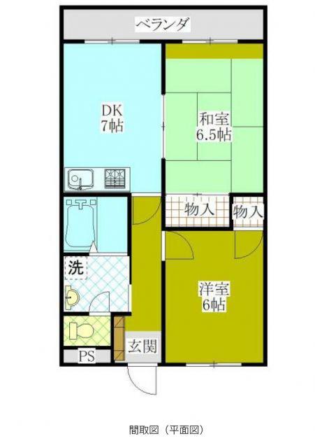 鶴見園ハイツ(2DK/4階)の間取り写真