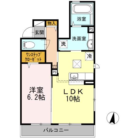 サンロイヤル II(1LDK/1階)の間取り写真